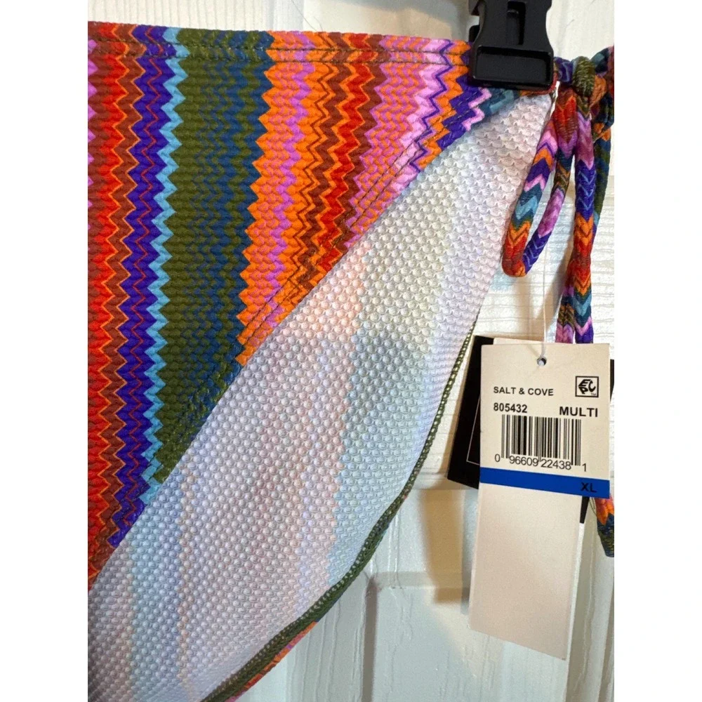 Salt & Cove Bikini Bottoms Multi Color‎ Chevron Tie Side Swimsuit XL